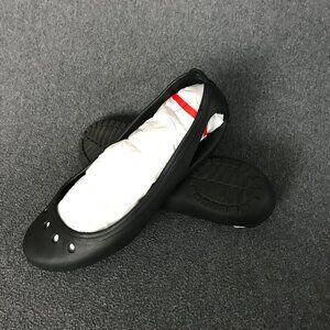 Women's Size 7 CROCS Black Rubber Ballet Flats